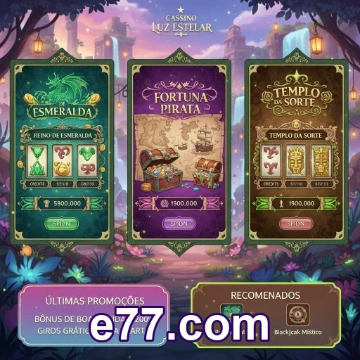 Tela mobile do e77.com no endereço oficial