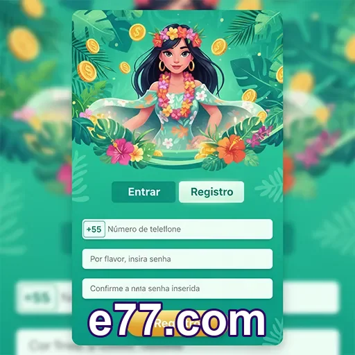 Tela do e77.com no celular com navegação leve