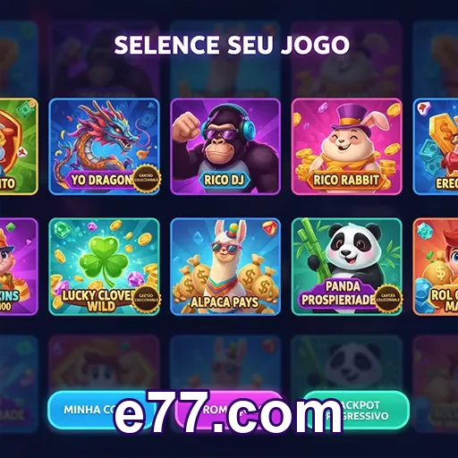 Tela da plataforma oficial e77.com no celular